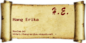 Hang Erika névjegykártya